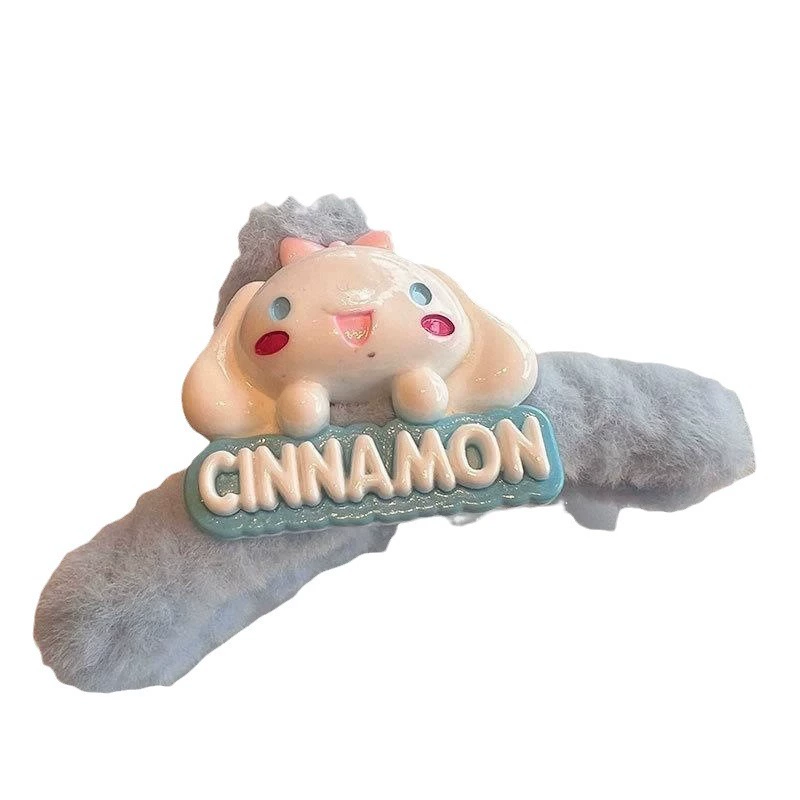 Заколка для волос Sanrio плюшевая, демисезонная пушистая, с персонажем