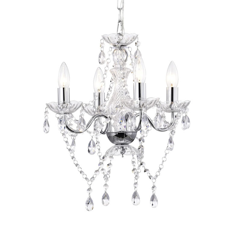 New Crystal Chandelier European Modern Mini Acrylic Chandelier Living Room Bedroom Study Candle Style Decorative Lamp