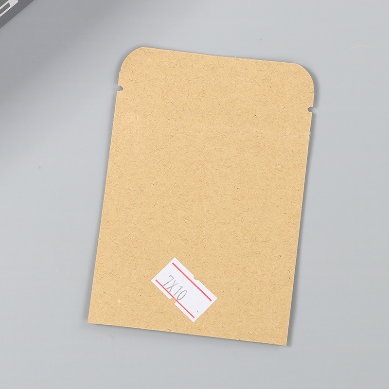 Spot bolsa de papel kraft con ventana transparente bolsa de embalaje de alimentos autosellada autoportante bolsa de té sellada de ocho lados fácil de rasgar