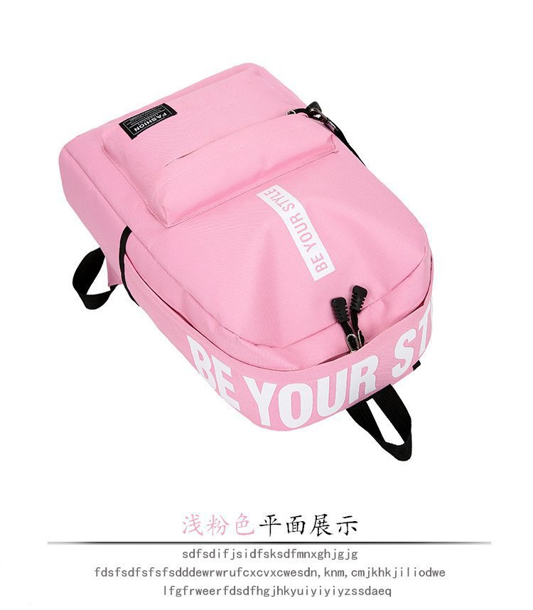 2026er koreanische Schultertasche mit Buchstabenmotiv für Jungen und Mädchen, Mittel- und Oberschüler, Schultasche für Damen mit großem Fassungsvermögen, Campus-Segeltuch-Rucksack