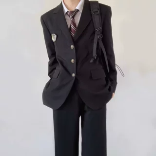 2025新款黑色dk日式制服西装外套男士秋季日系西服学生休闲外套