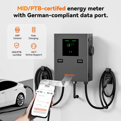 European Standard Type2 Automotive Commercial Charging Station Socket Version/Cable Version Dual-Gun Charging Station with Ocpp 1.6