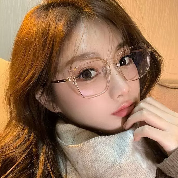 欧美网红跨境百搭眼镜男女韩潮眼镜大框镜架时尚OL防蓝光近视眼镜