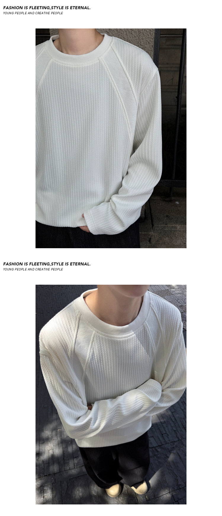 American Retro Deconstructed Patchwork Long Sleeve T-shirt Men_voghion.com