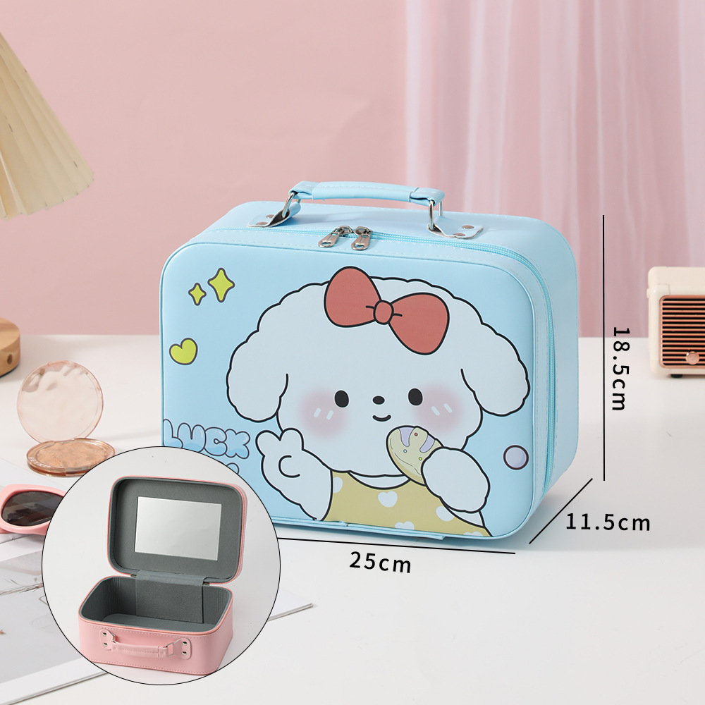 Nueva caja de maquillaje de dibujos animados de alto valor, bolsa de maquillaje portátil de viaje, bolsa de maquillaje portátil de regalo, bolsa de almacenamiento de regalo encantadora