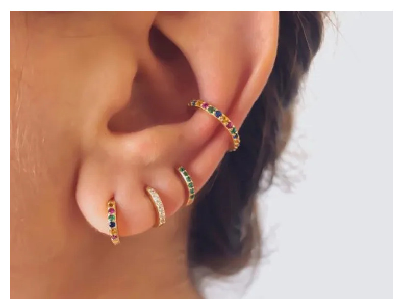 3g Weight Copper Ear Needle Material Zircon Inlay Material Hoop Earrings Classification 1 Pair Quantity Daily Occasion Copper Material Geometric Pattern Women's Gender Simple Style Style 1 Pair Simple Style Geometric Copper Zircon Hoop Earrings 10