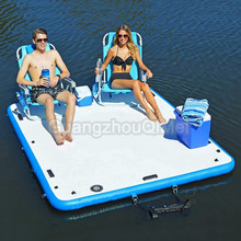 跨境厂家水上钓鱼浮台平稳拉丝气垫游艇停靠码头充气浮台水上魔毯