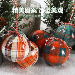 クリスマスツリーペンダント印刷ステッカーフォームボールチェック柄発泡スチロールクリスマスボール破損防止クリスタル接着剤メモリーボール