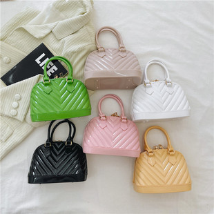2025 spring and summer new style jelly bag, fashionable children's bag, trendy portable shell bag, simple casual and fashionable crossbody bag