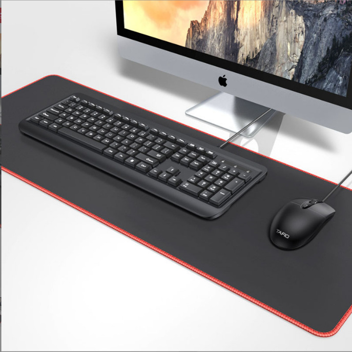 大型厚みのあるオフィス e スポーツ ゲーミング マウス パッドオールブラック レッド エッジ コンピューター デスクトップ パッド ロング マウス パッド|undefined