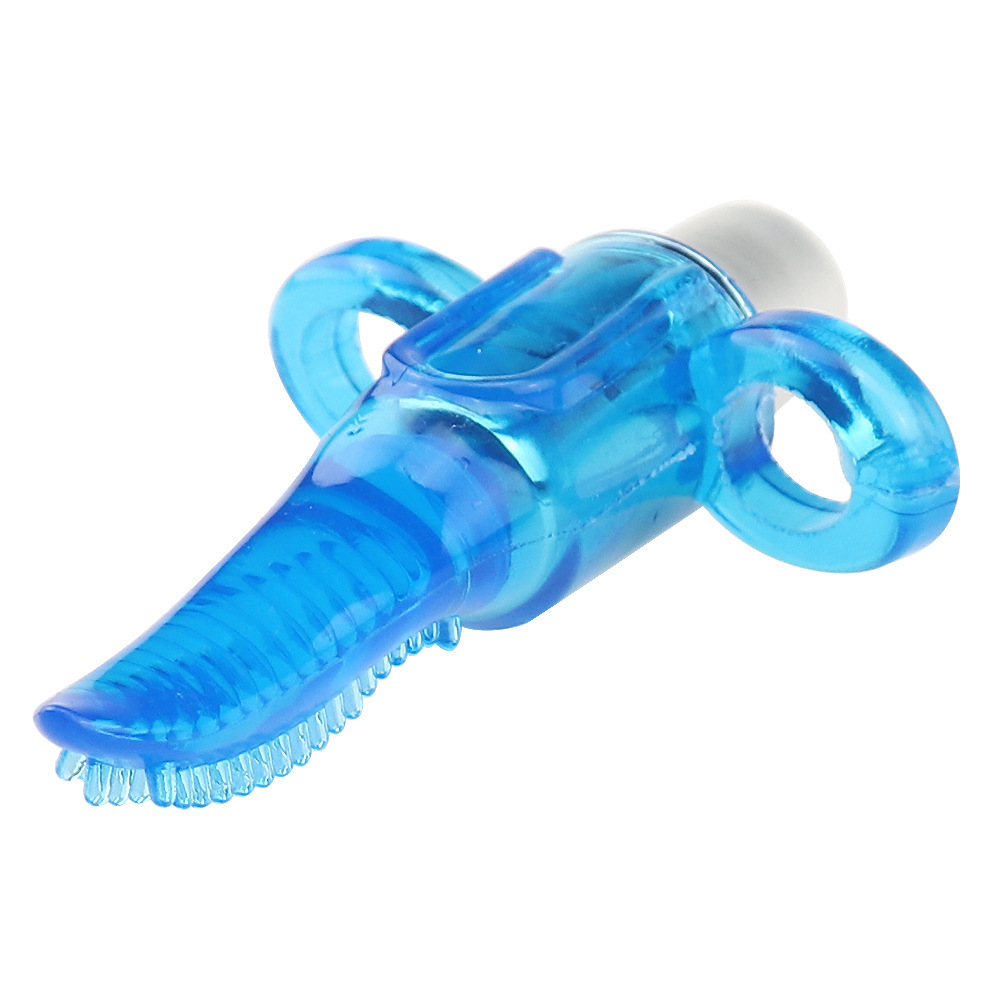 Finger G-Spot Vibrating Tongue Massager, Electric TPE Adult Toy, Pink Blue Purple — detail image 4