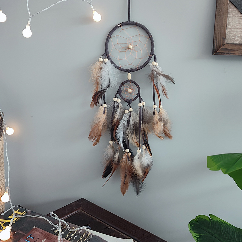 25g Weight Dreamcatcher Home Textiles & Decor Type 1 Piece Quantity Holiday, Travel, Daily Occasion Geometric Pattern Casual, Elegant, Shiny Style Casual Elegant Shiny Geometric Feather Dreamcatcher Wall Art 8