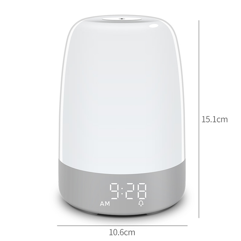 Lámpara LED de Despertador con Simulación de Amanecer, Luz de Noche para Dormir, Reloj Despertador con Ambiente de Amanecer, Luz Táctil