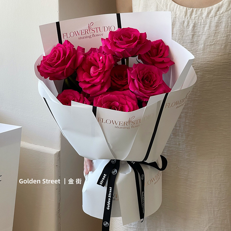 Grueso dorado Noble papel de regalo Papel de embalaje inglés flor material de embalaje floristería material floral papel simple