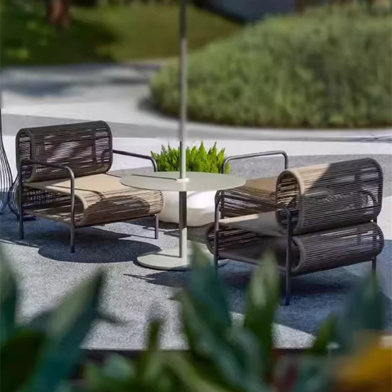 屋外バルコニーソファ中庭ホテル屋外ガーデンテラス籐アルミニウム合金シート家具レジャー籐椅子|undefined