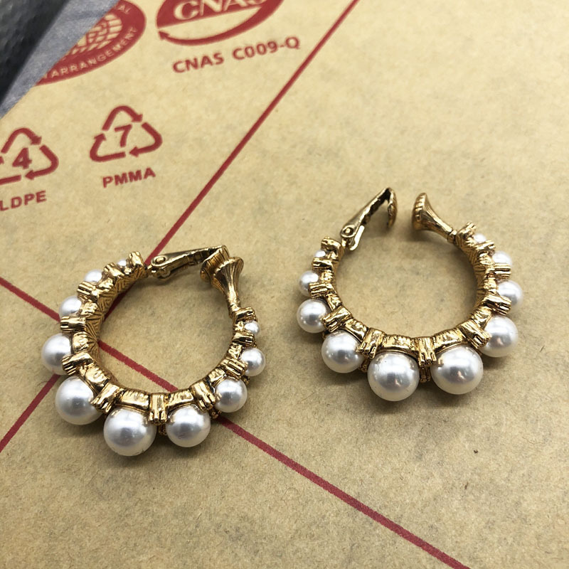 16g Weight Alloy Ear Needle Material Earrings Classification Anniversary Occasion Imitation Pearl, Alloy Material Printing Pattern Women'S Gender Vacation, Simple Style Style Silver Color Vacation Simple Style Printing Imitation Pearl Alloy Earrings 12