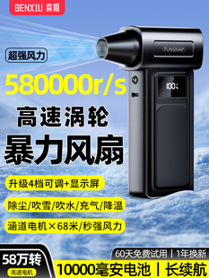 580,000 Rpm Violent Turbine Handheld Fan Storm Car Wash Water Blowing Dust Removal Gun Air Gun High-Speed Brushless