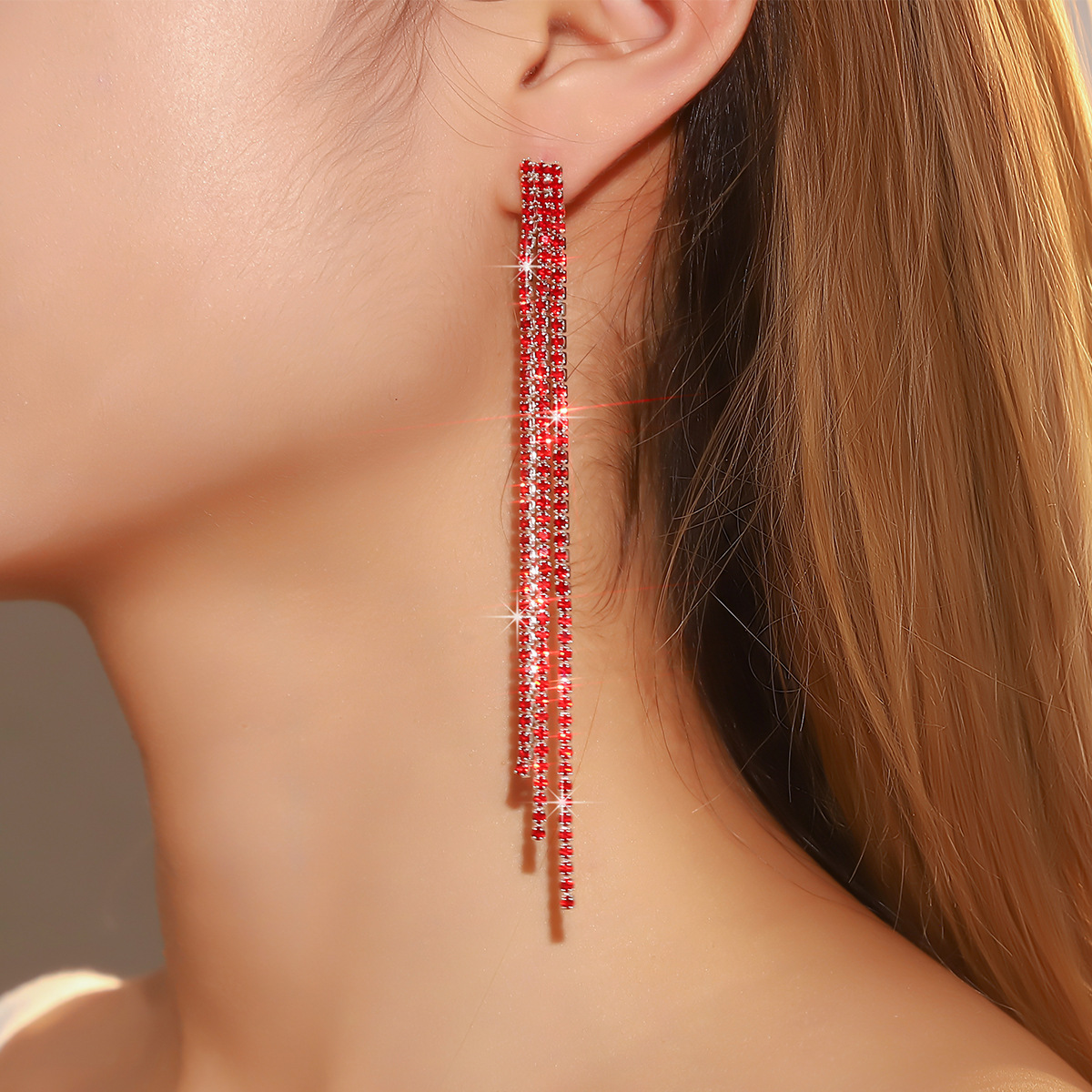 JXER-36三排流苏耳环 银底红色2.jpg