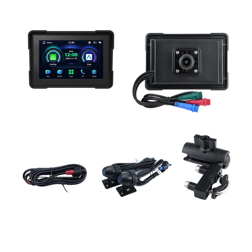 5inch Wireless Carplay/Android Auto Portable Car Motorcycle Driving Recorder