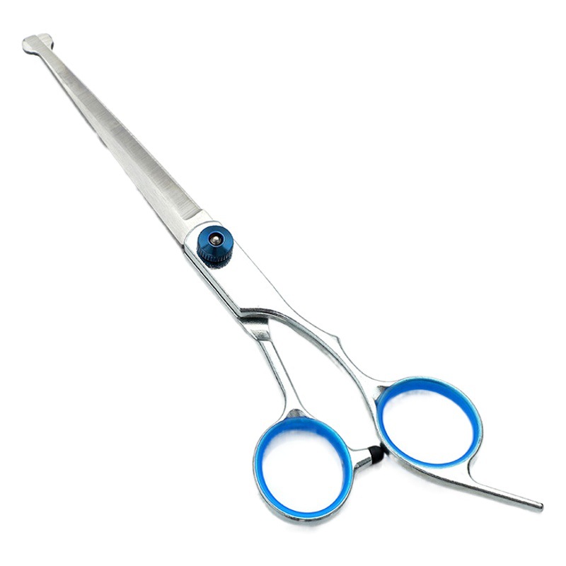 Directo de fábrica tijeras de belleza para mascotas conjunto profesional de tijeras de corte de pelo de perro tijeras curvas Peluche tijeras de peluquería dientes traje