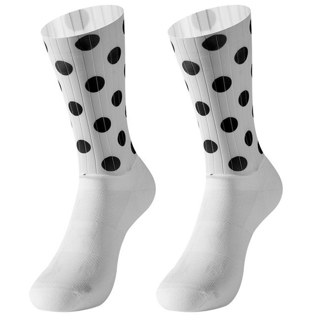 Anti Slip Silicone Summer Aero Socks White Line Bicycle Socks Men Bike Sports Running Bike Socks Calc