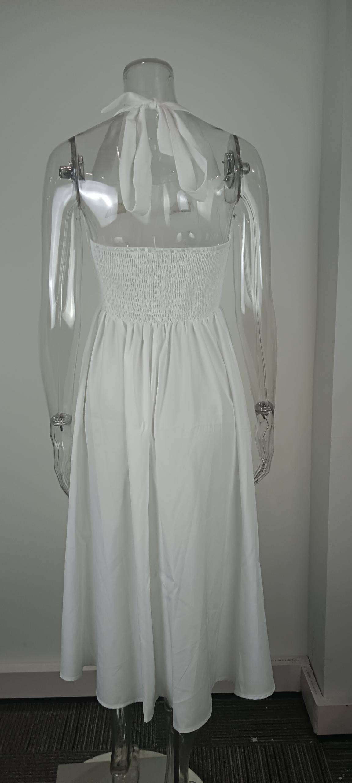 2026 Cross-Border Foreign Trade Women's Clothing European And American Spring New Fashion Elegant Wide Strap Halter Neck_ecoleips.com