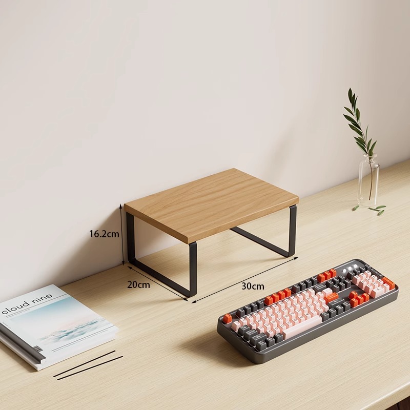 대형 30X20X16.2CM 나무 색상 + 블랙 프레임