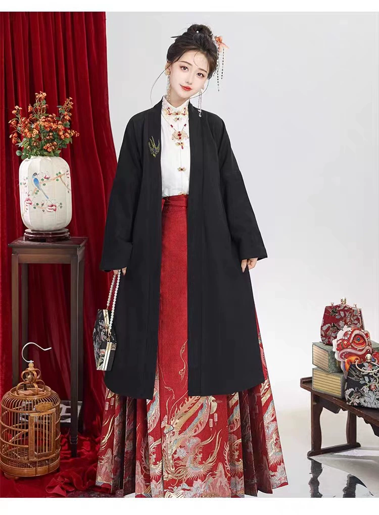 Благоприятное весенне-осеннее и зимнее шерстяное Двухслойное утолщенное теплое пальто в национальном стиле для ежедневных поездок в китайском стиле ханьфу