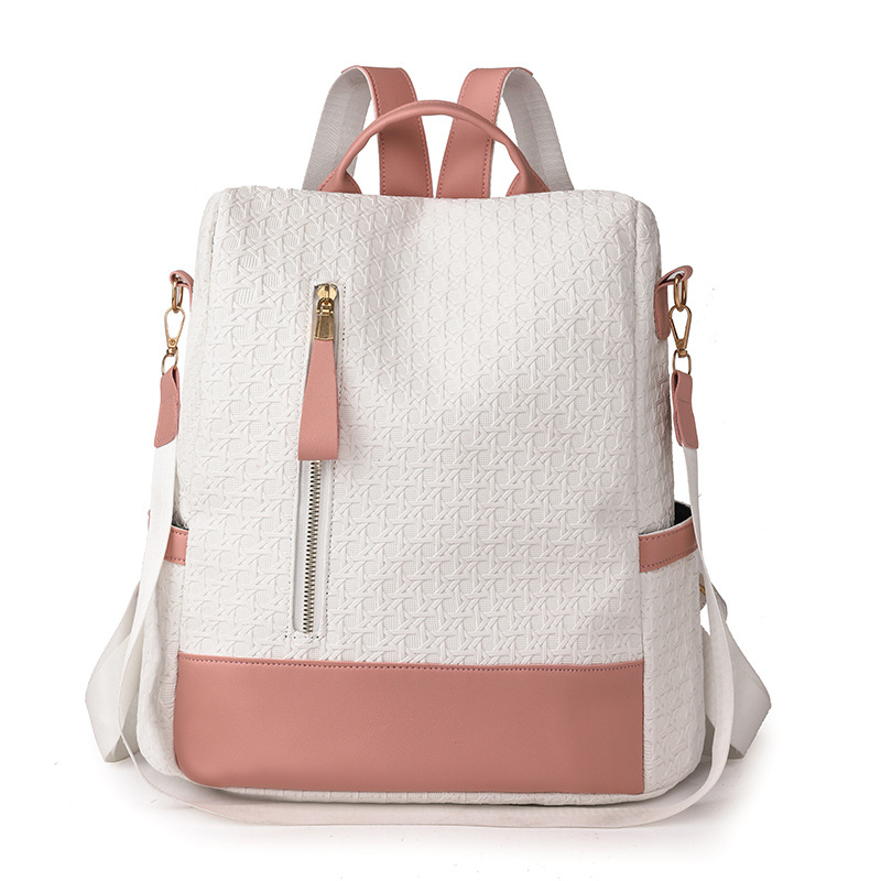 2023 verano nuevo estilo versión coreana de la mochila antirrobo de nailon para mujer moda contraste color multifuncional mochila de viaje al aire libre