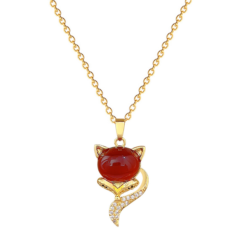 Luxe vos ketting met kristallen voor dames van titanium_voghion.com