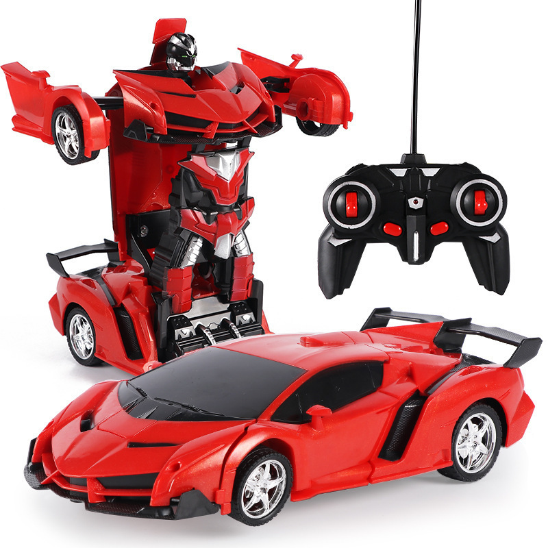 Remote control car electric one-button deformation robot King Kong police car Lambocai sports car Gini boys and girls children's toys