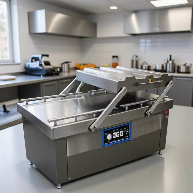 500双室真空包装机 牛板筋真空封口机 熟食牛肉全自动真空封口机