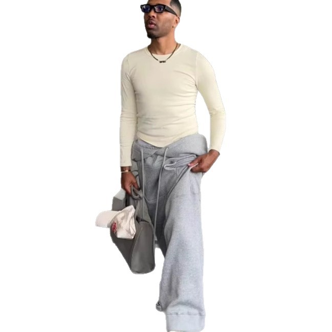 Otoño y invierno de 2025 nuevo otoño y invierno transfronterizos Amazon forma hip-hop estilo callejero suelto pantalones personales de color sólido