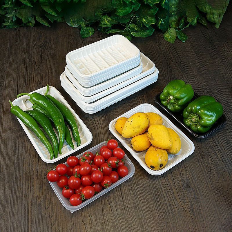 100 個使い捨て生鮮食品トレイ果物野菜豚肉包装箱スーパーマーケット PP プラスチック食品トレイ黄色黄色 1|undefined