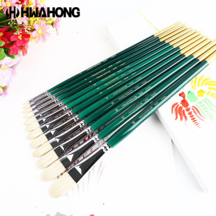 Korean Original Hwahong Hua Hong Oil Painting Pen/Watercolor Gouache Acrylic Brush Bristle Oil Painting Pen 808 Series