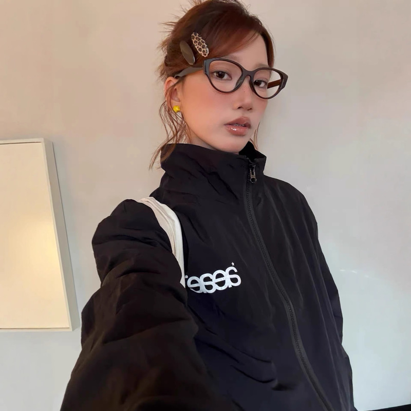 2026 Spring New Korean Trendy Brand Ae* Letter Print Casual Thin Jacket Couple's Outerwear Top for Women