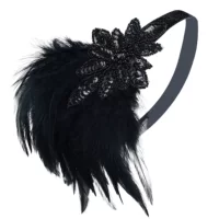 LOWOSAIWOR GATSBY HEADPIECE 20s повязка на голову с блестками и перьями повязка на голову аксессуары для волос