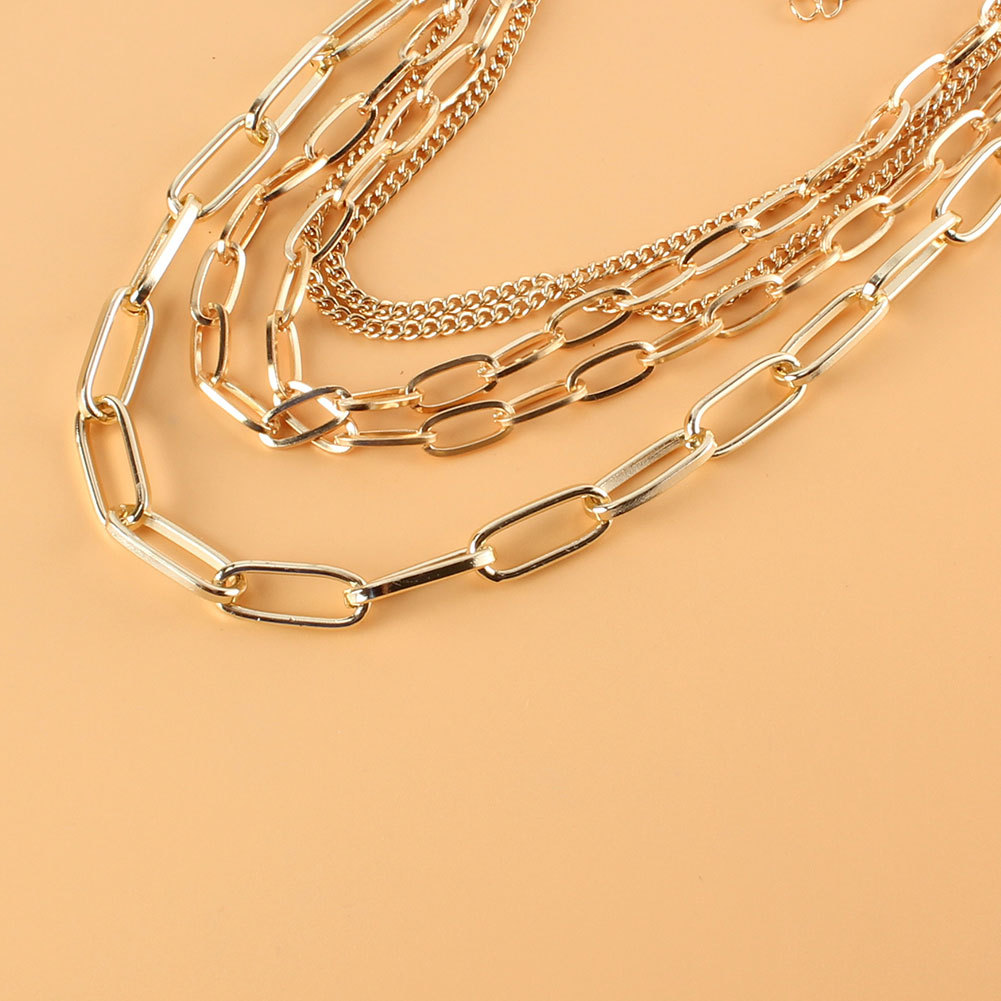 retro multilayer alloy chain necklace wholesale Nihaojewelrypicture2