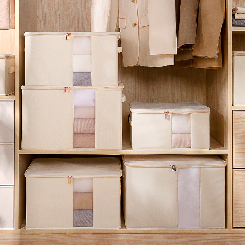 Nueva perspectiva caja de almacenamiento de malla con cremallera plegable organizador de armario caja de almacenamiento de artículos diversos caja de almacenamiento de cajón
