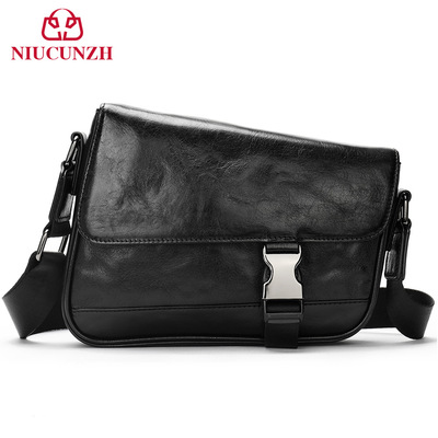 Guangzhou Men's bag Light extravagance The first layer cowhide The single shoulder bag personality street Trend genuine leather Diagonal package design Bag