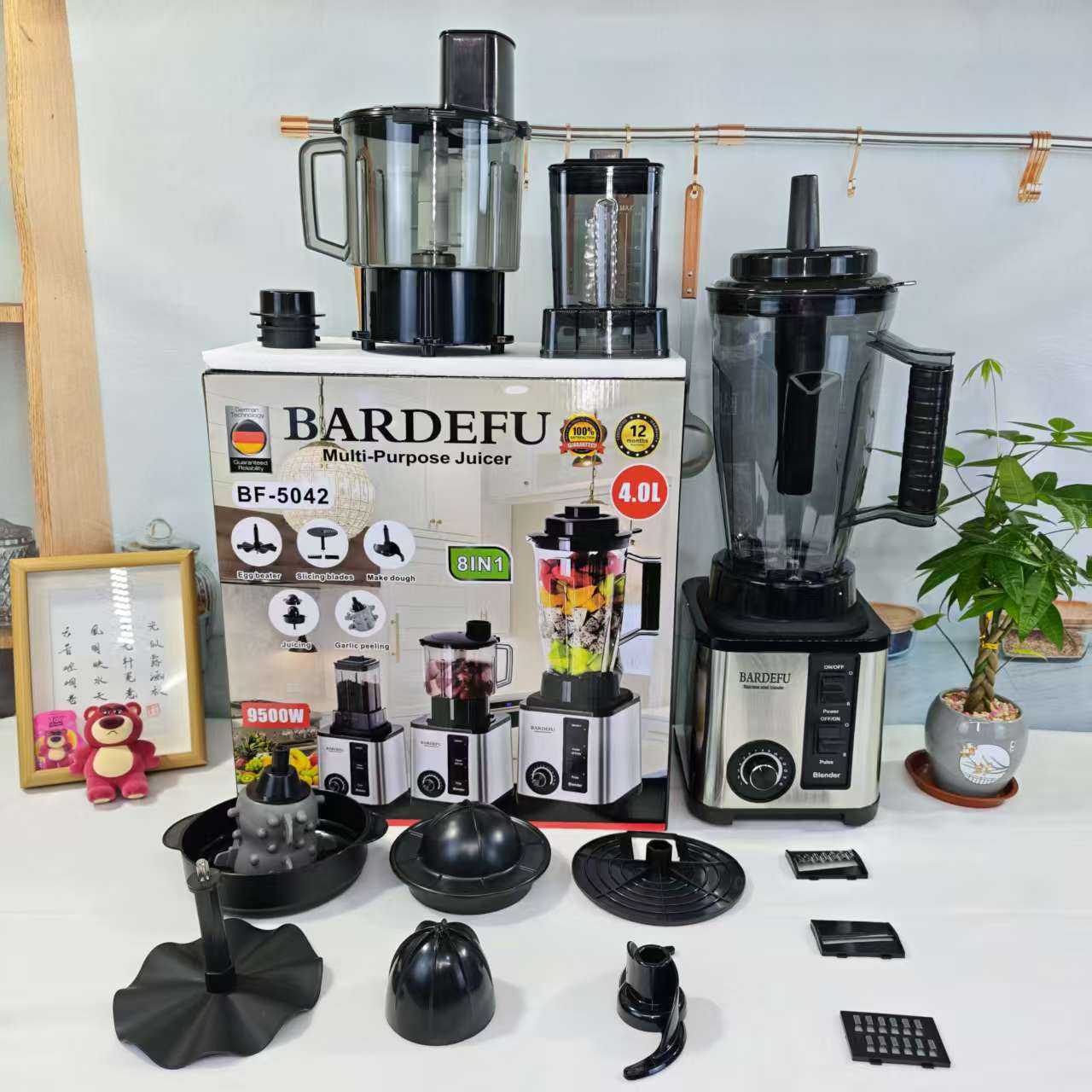 Transfronterizo 4L8in1 mezcladora comercial de acero inoxidable mezcladora de cobre puro de alta potencia carne triturada máquina de jugo de hielo