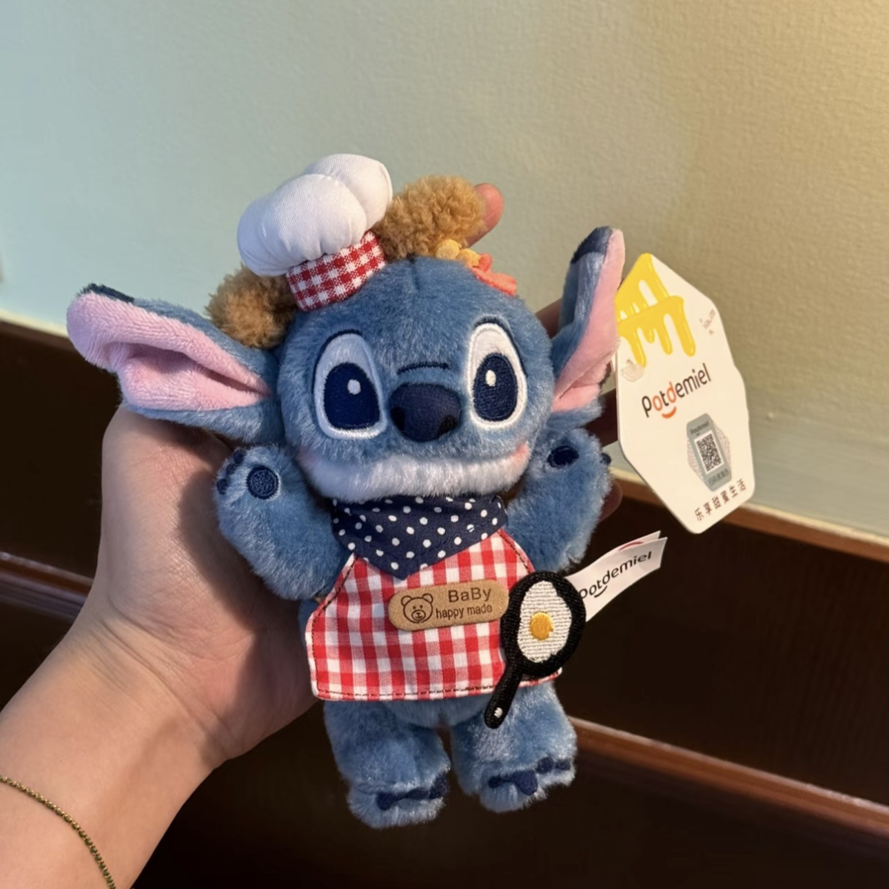 Genuino lindo Stitch Star Baby dibujos animados muñeco de peluche Stitch colgante llavero muñeca colgante regalo