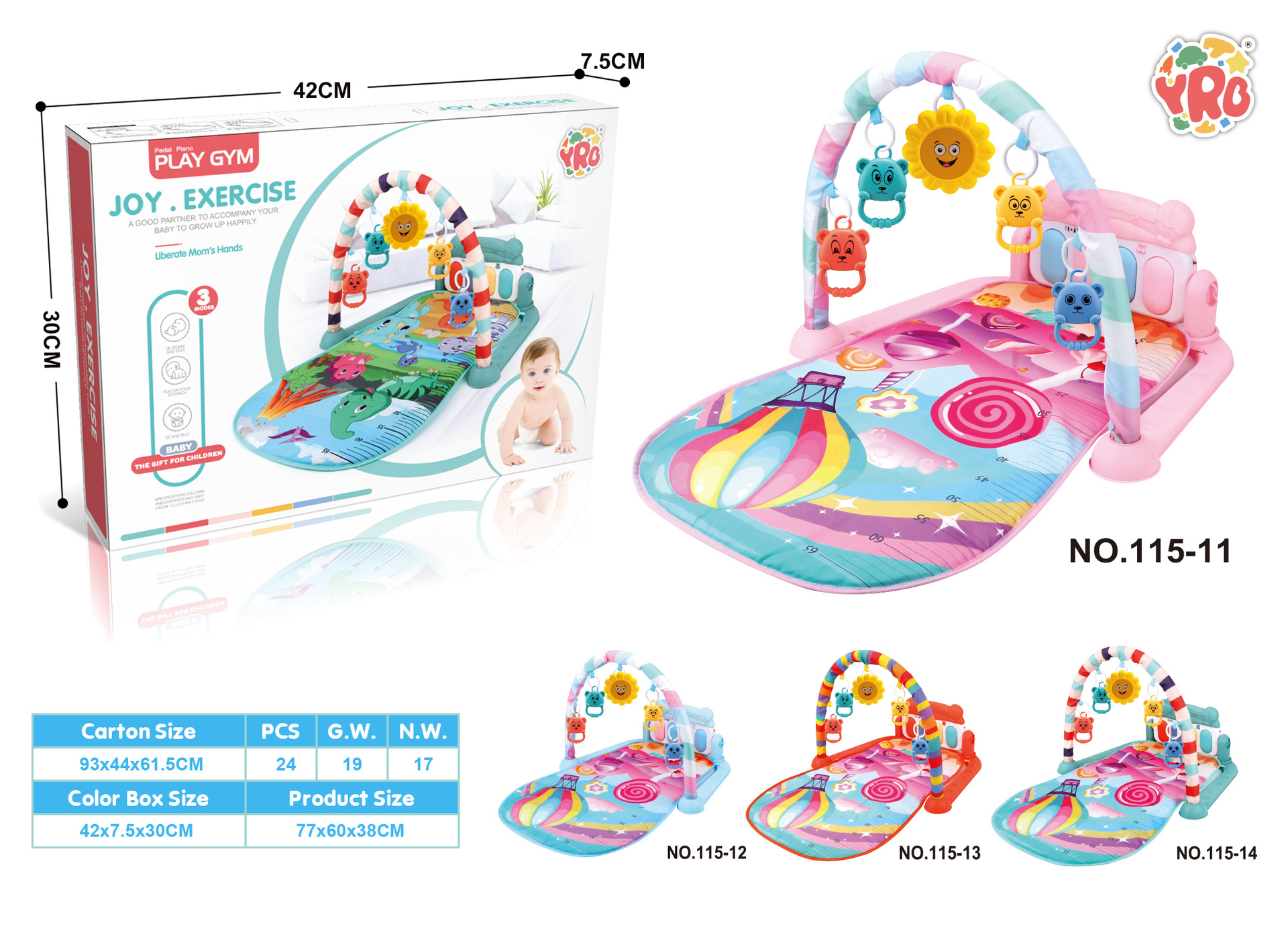 Yrb Amazon フィットネススタンド 0-36 ヶ月のおもちゃ新生児音楽フィットネスデバイスベビーピアノ卸売