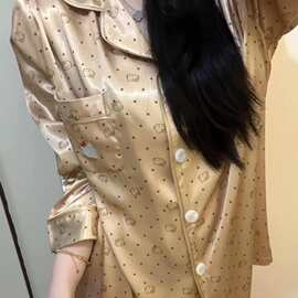 秋季新款卡通可爱波点睡衣女2024开衫家居服wholesale