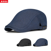 牛仔帽子男女士休闲文艺青年鸭舌前进帽春秋四季英伦可调节贝雷帽
