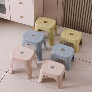 Children's Plastic Thickeneded Small Stool Home Living Room Bathroom Square Small Bench Outdoor Fishing Stool Low Stool 6558
