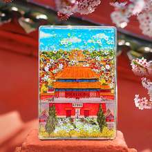亚克力冰箱贴定制AR故宫颐和园流沙旅游景区博物馆个性文创礼品