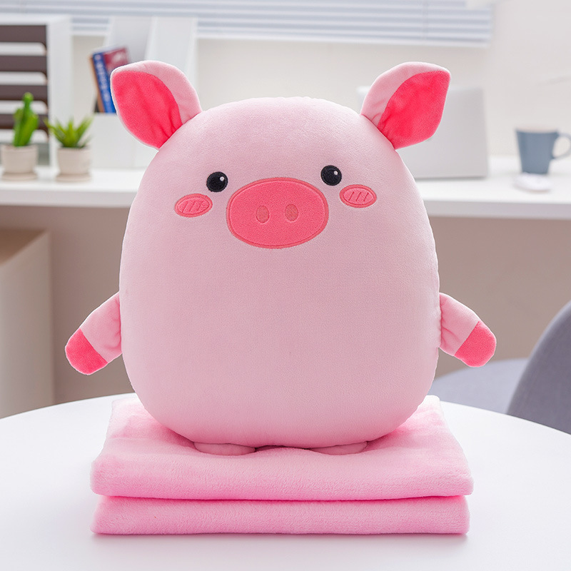 Almohada edredón Almohada de doble uso Manta plegable Cojín interior del coche Almohada Aire acondicionado dos en uno Oficina Siesta