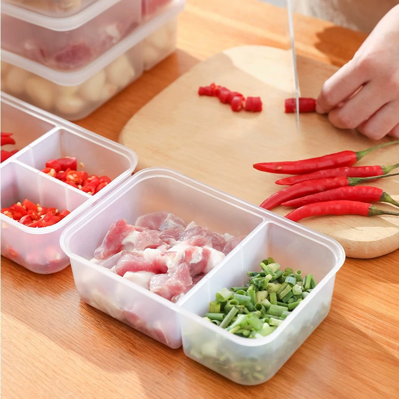 frozen refrigerator, fresh, transparent soft cover, storage box, side dishes preparation, non -skewed flavor superimposed category ingredient box