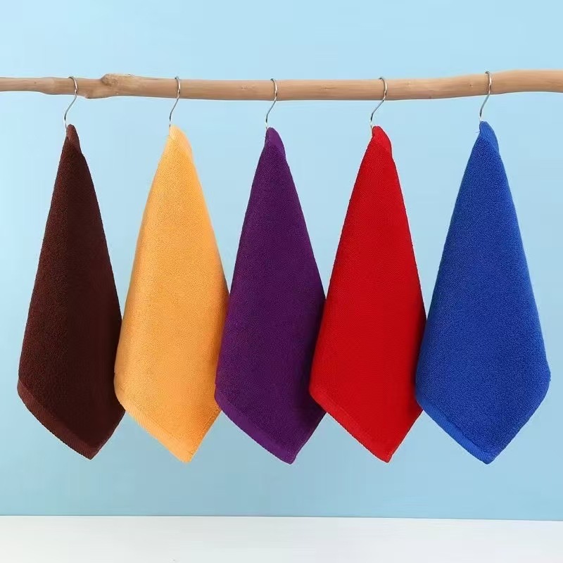 Manufacturer Wholesale Plain Colored Hotel Cotton Towels, Bath Towels, Children's Kindergarten Thickened Square Towels, Hand Towels, Soft and Absorbent